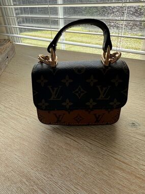 Louis Vuitton Two-Tone Monogram Mini Top Handle Bag in Black and Brown